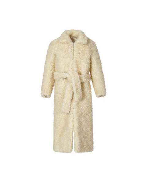 AAWOU0431FA01BEG0008 POLAR COAT WITH KNIT COLLAR