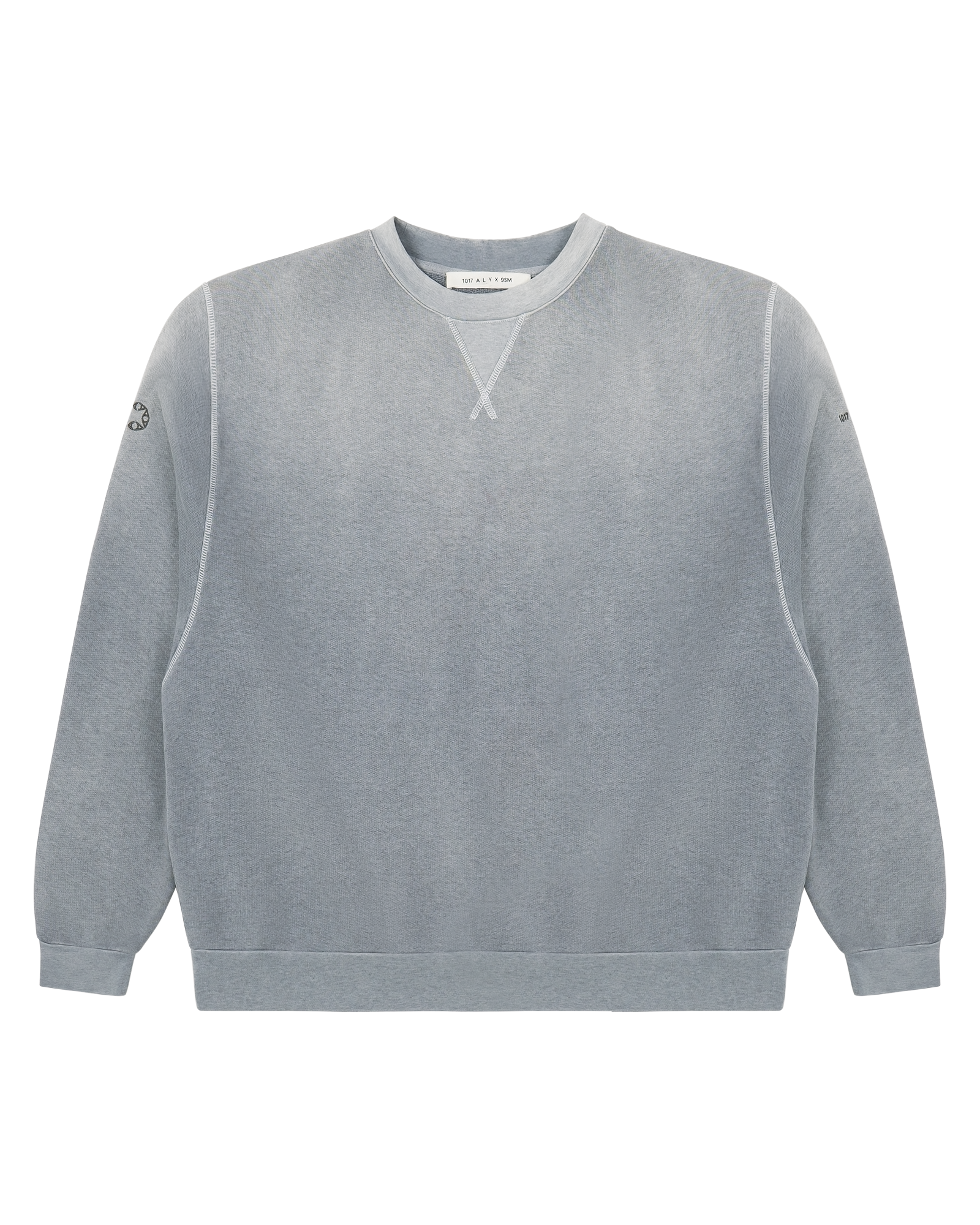 GREY GARMENT DYE BOXY CREWNECK SWEATSHIRT