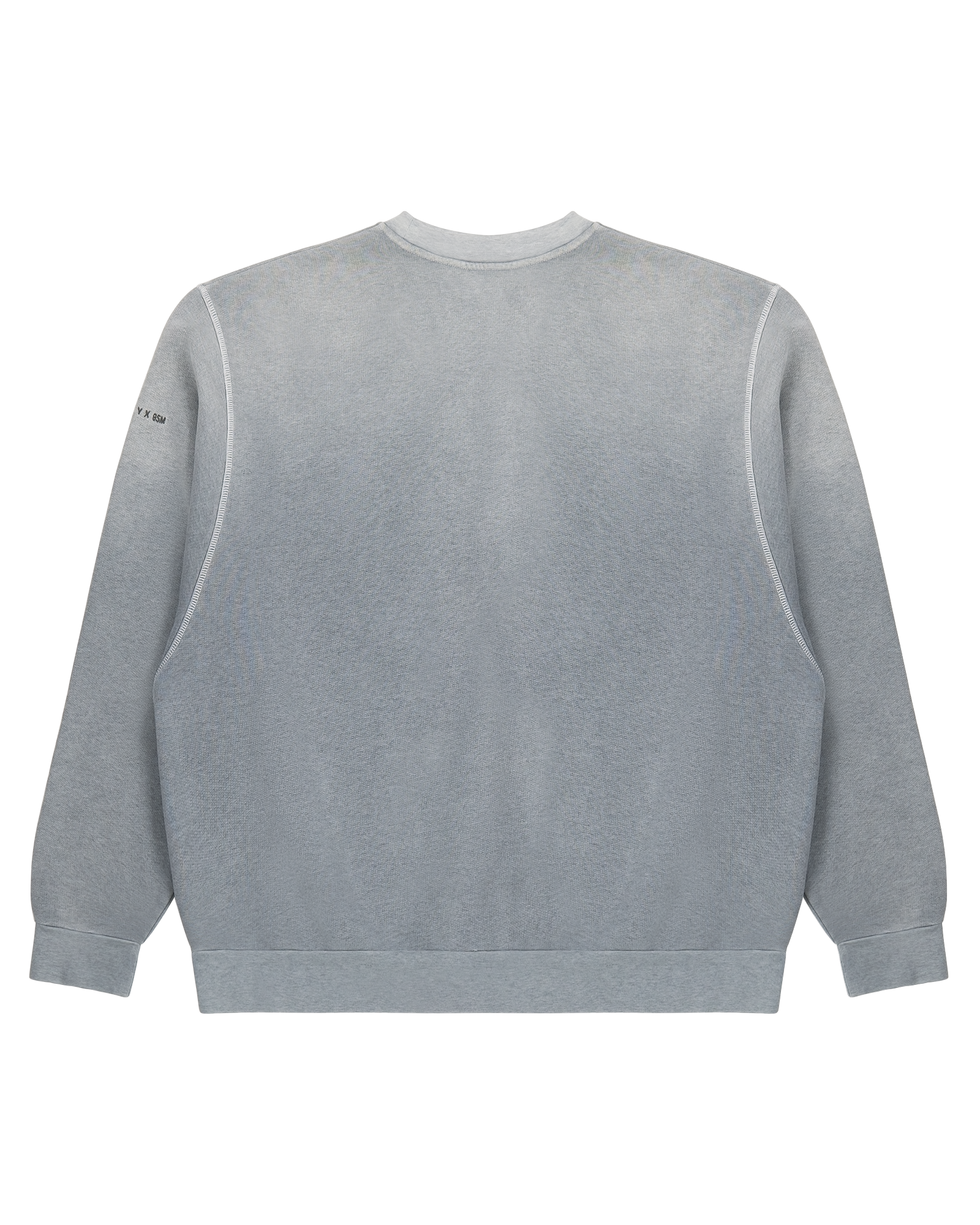 GREY GARMENT DYE BOXY CREWNECK SWEATSHIRT