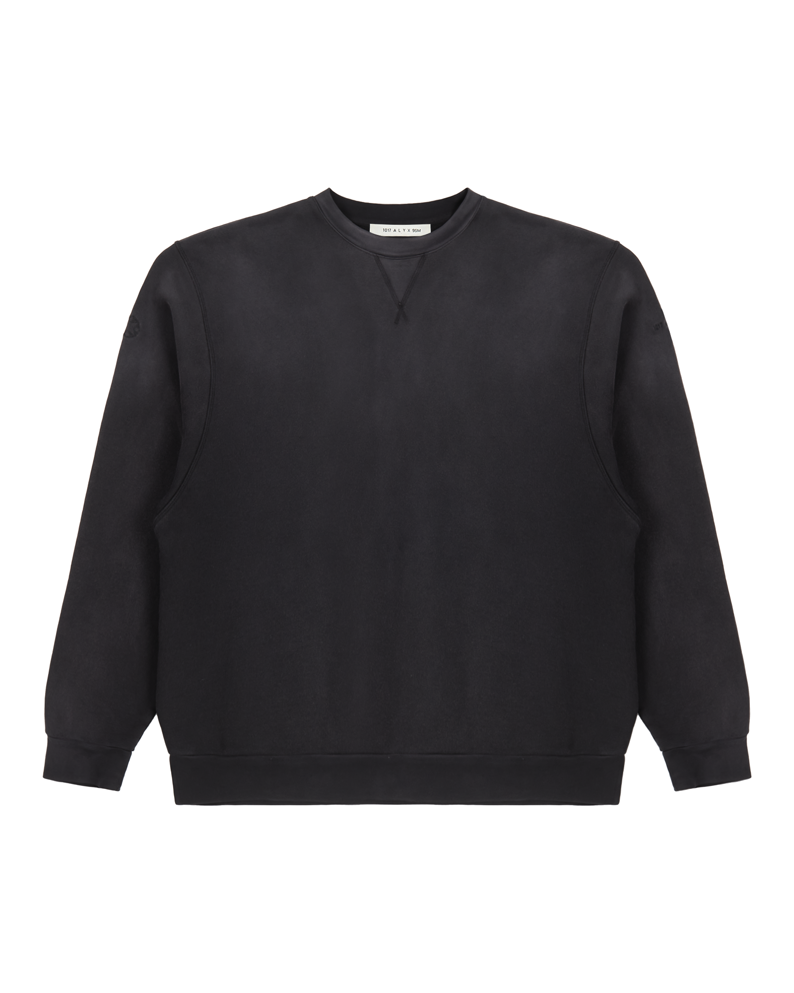 BLACK GARMENT DYE BOXY CREWNECK SWEATSHIRT