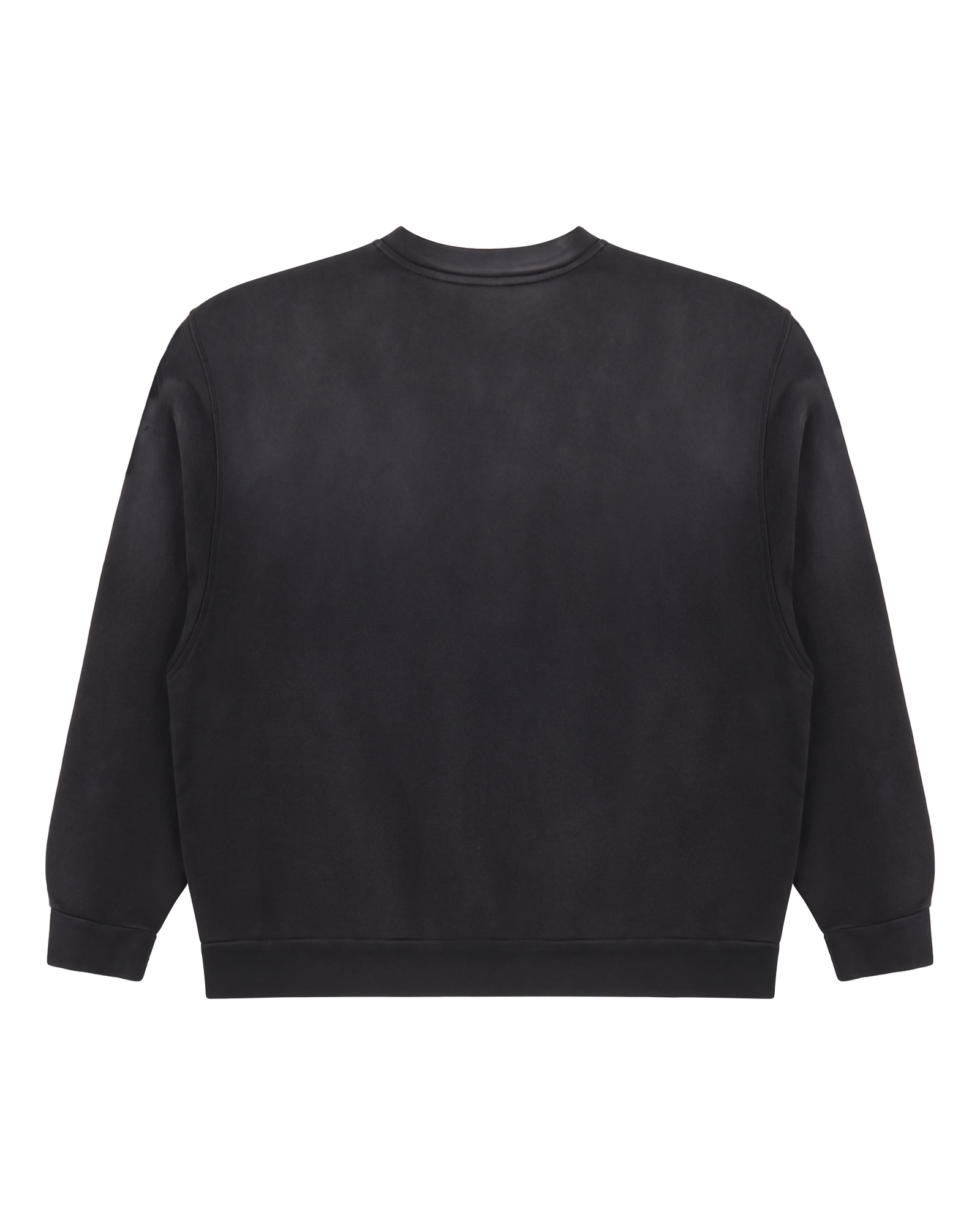 BLACK GARMENT DYE BOXY CREWNECK SWEATSHIRT