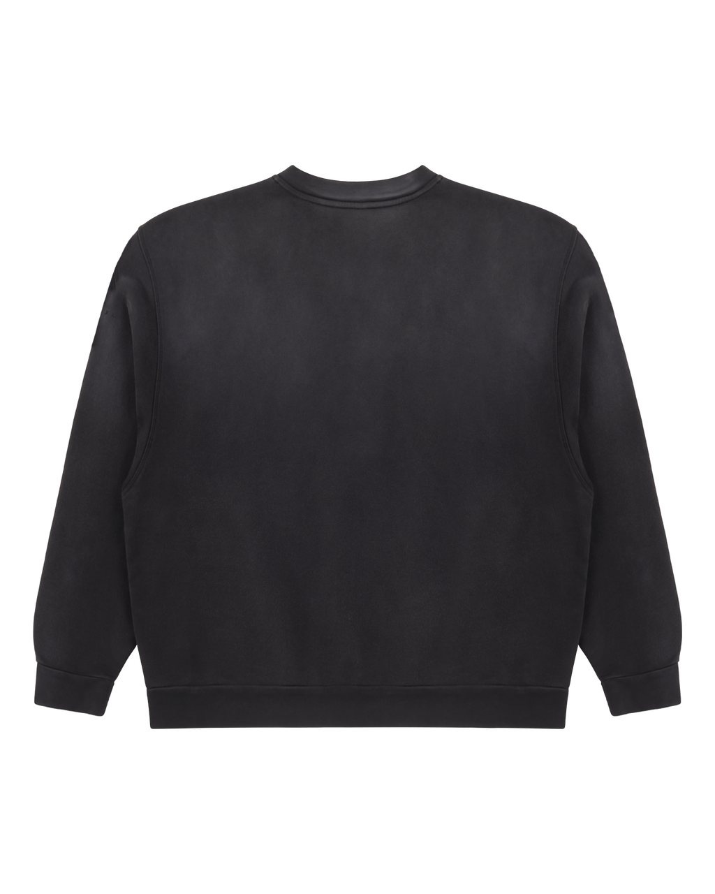 BLACK GARMENT DYE BOXY CREWNECK SWEATSHIRT