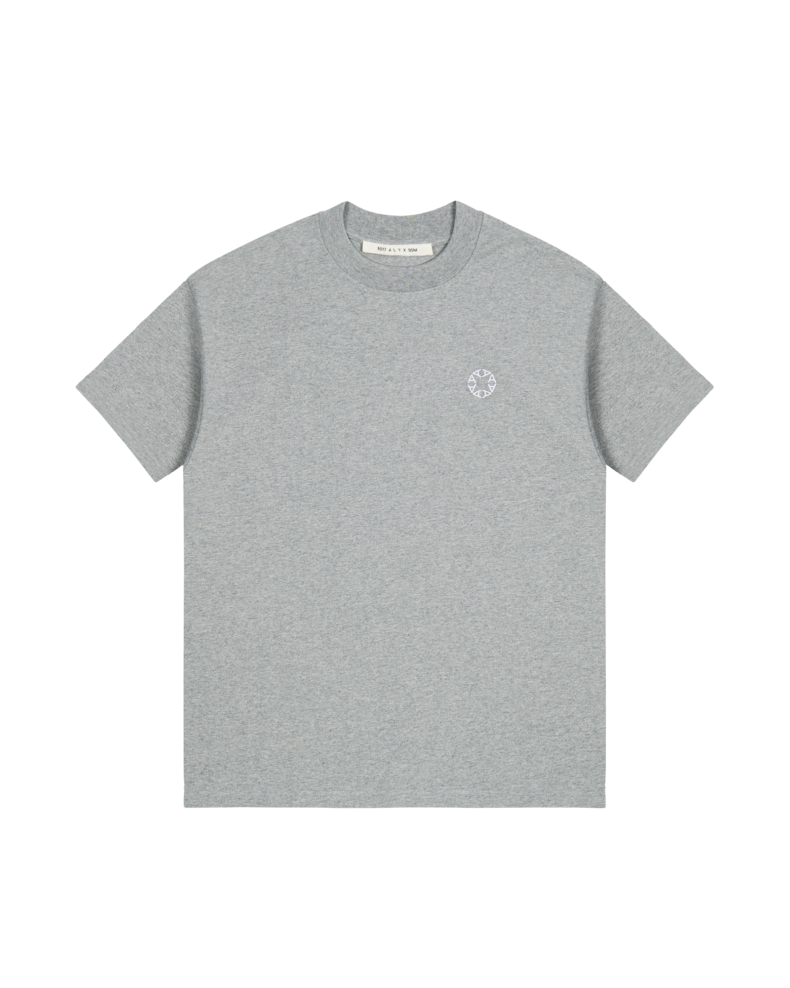 GREY OVERSIZED EMBROIDERED LOGO T-SHIRT