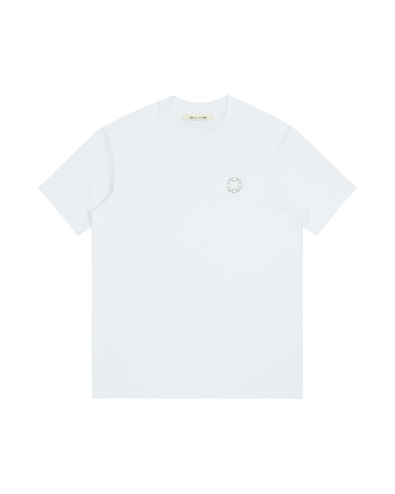 WHITE EMBROIDERED LOGO T-SHIRT