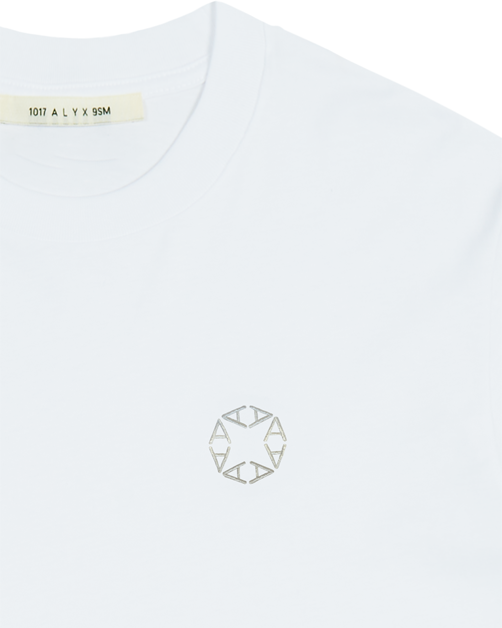 WHITE EMBROIDERED LOGO T-SHIRT