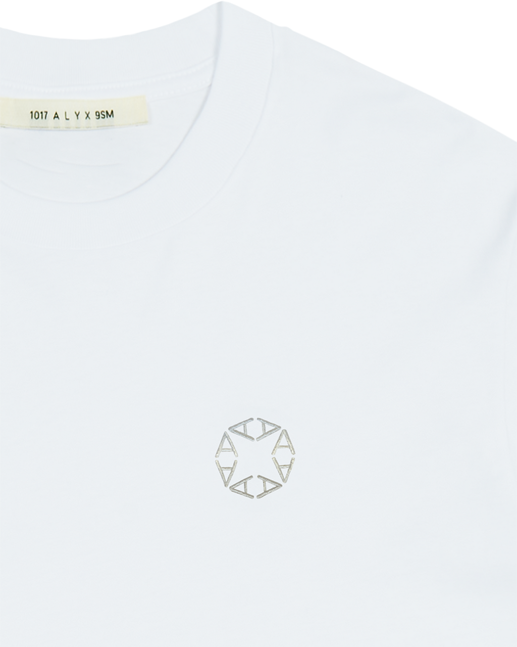 WHITE EMBROIDERED LOGO T-SHIRT