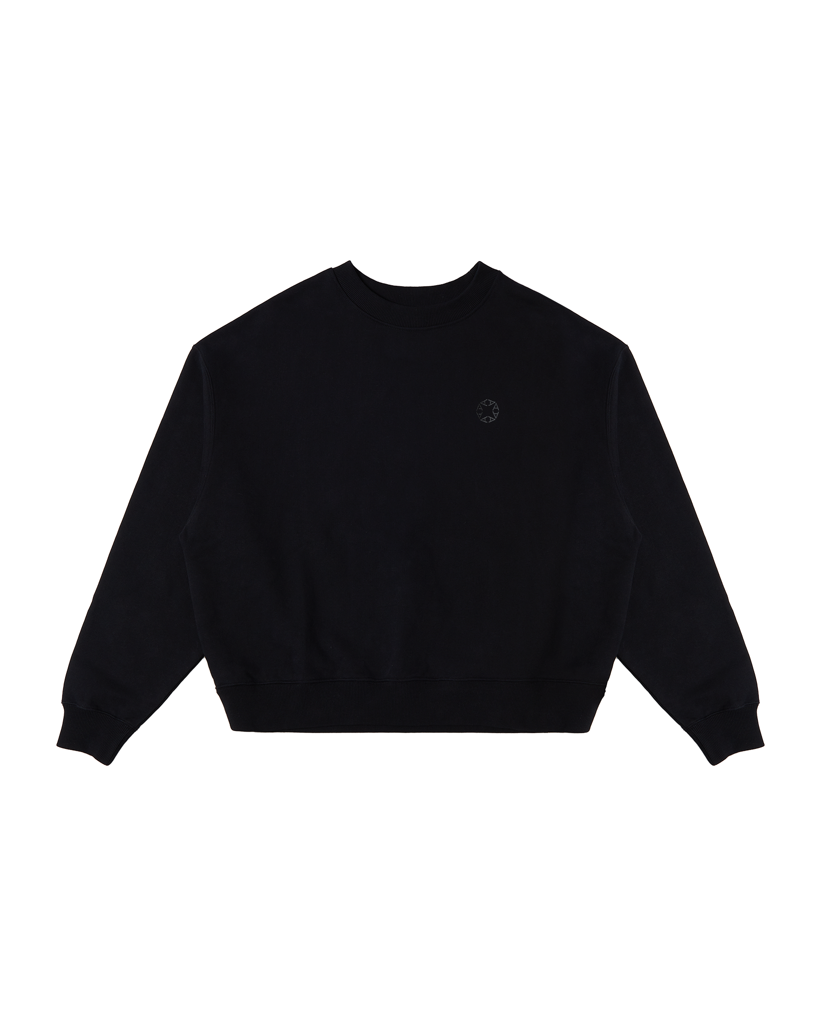 BLACK BOXY CREWNECK SWEATSHIRT