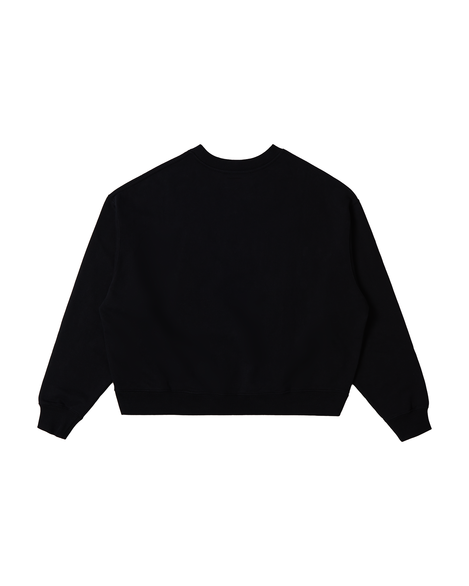 BLACK BOXY CREWNECK SWEATSHIRT