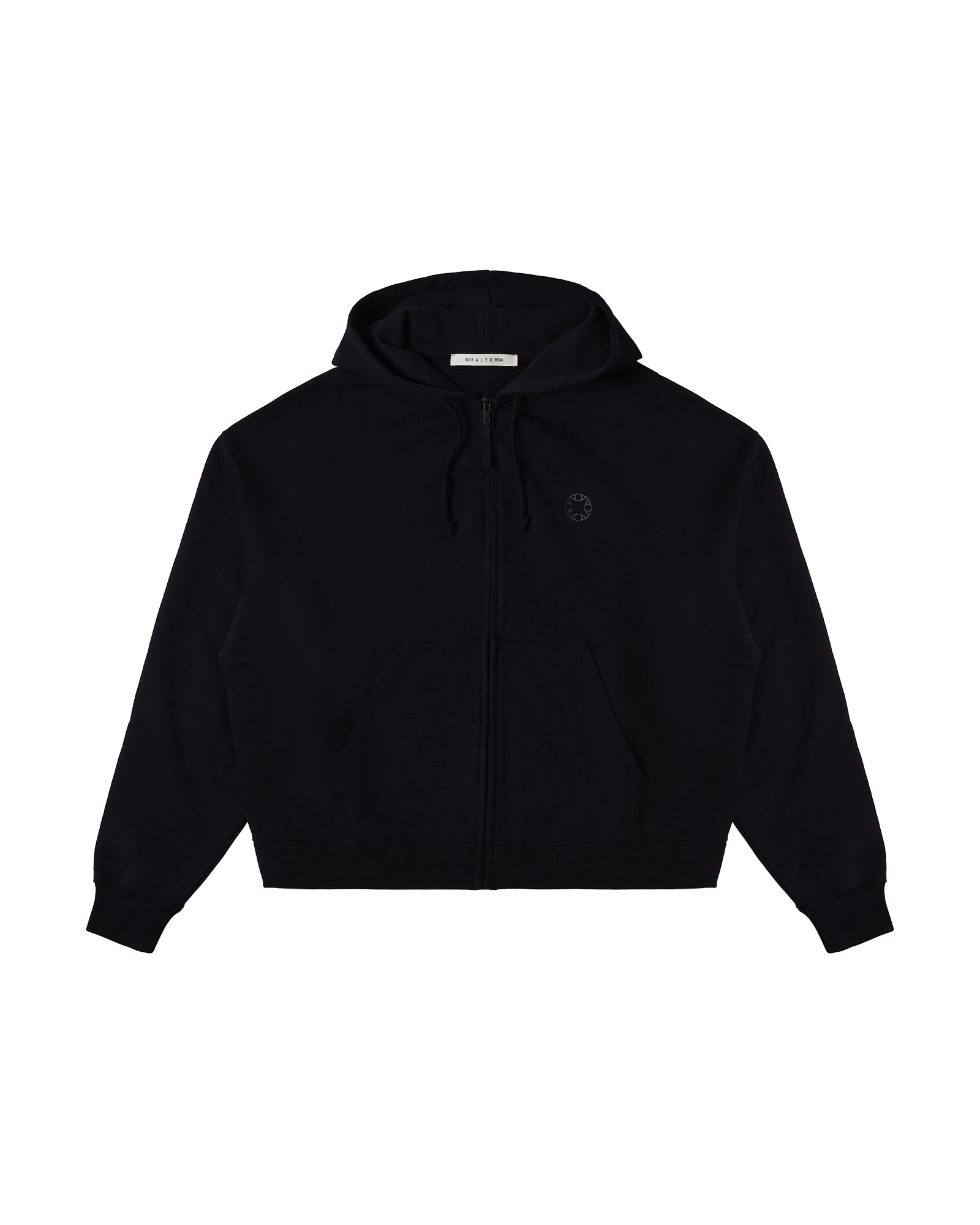 BLACK BOXY ZIP-UP HOODIE