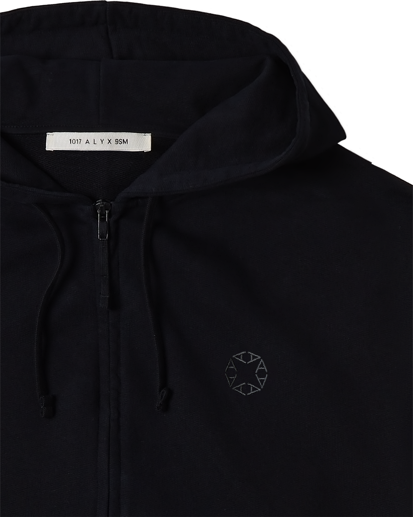 BLACK BOXY ZIP-UP HOODIE