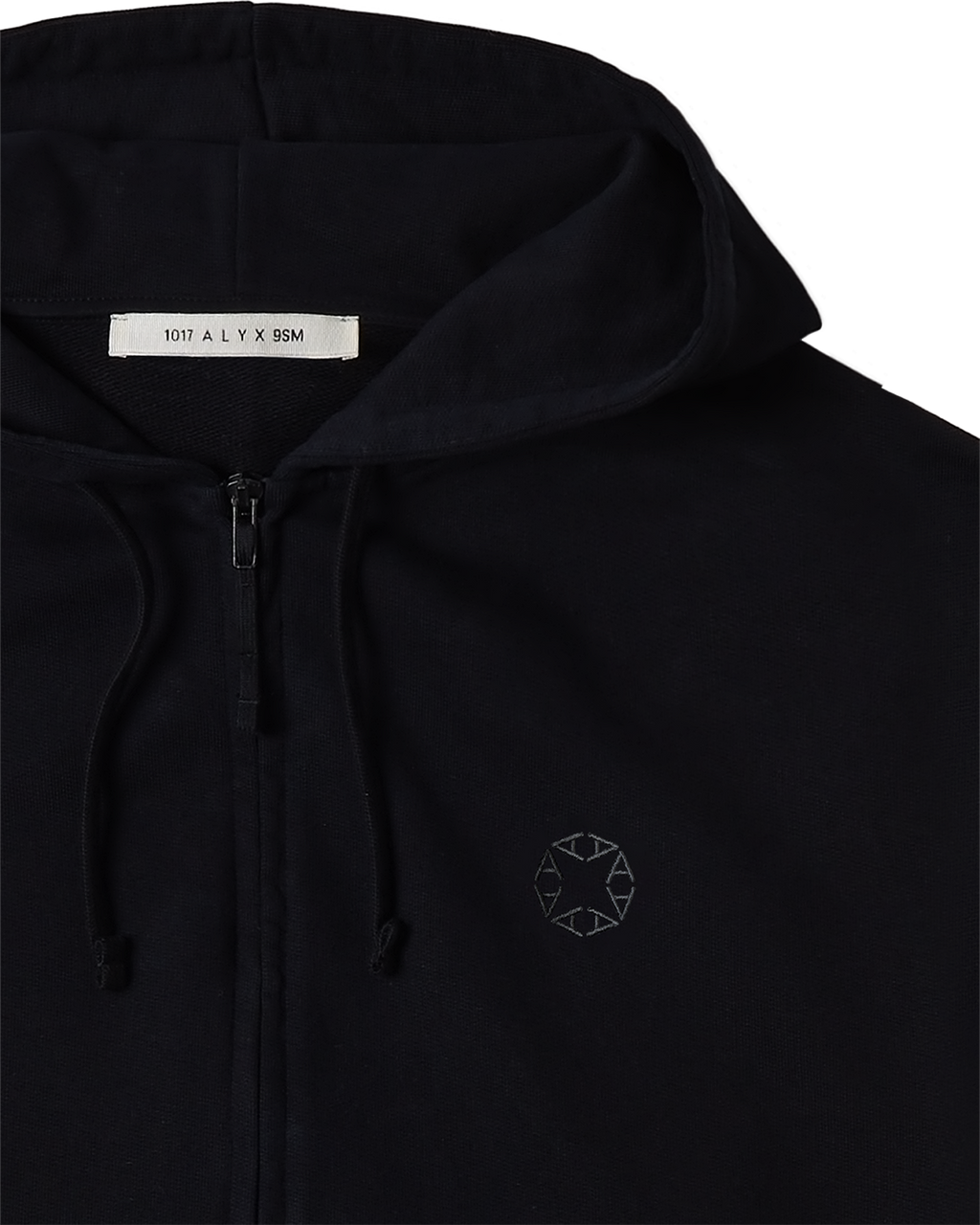 BLACK BOXY ZIP-UP HOODIE