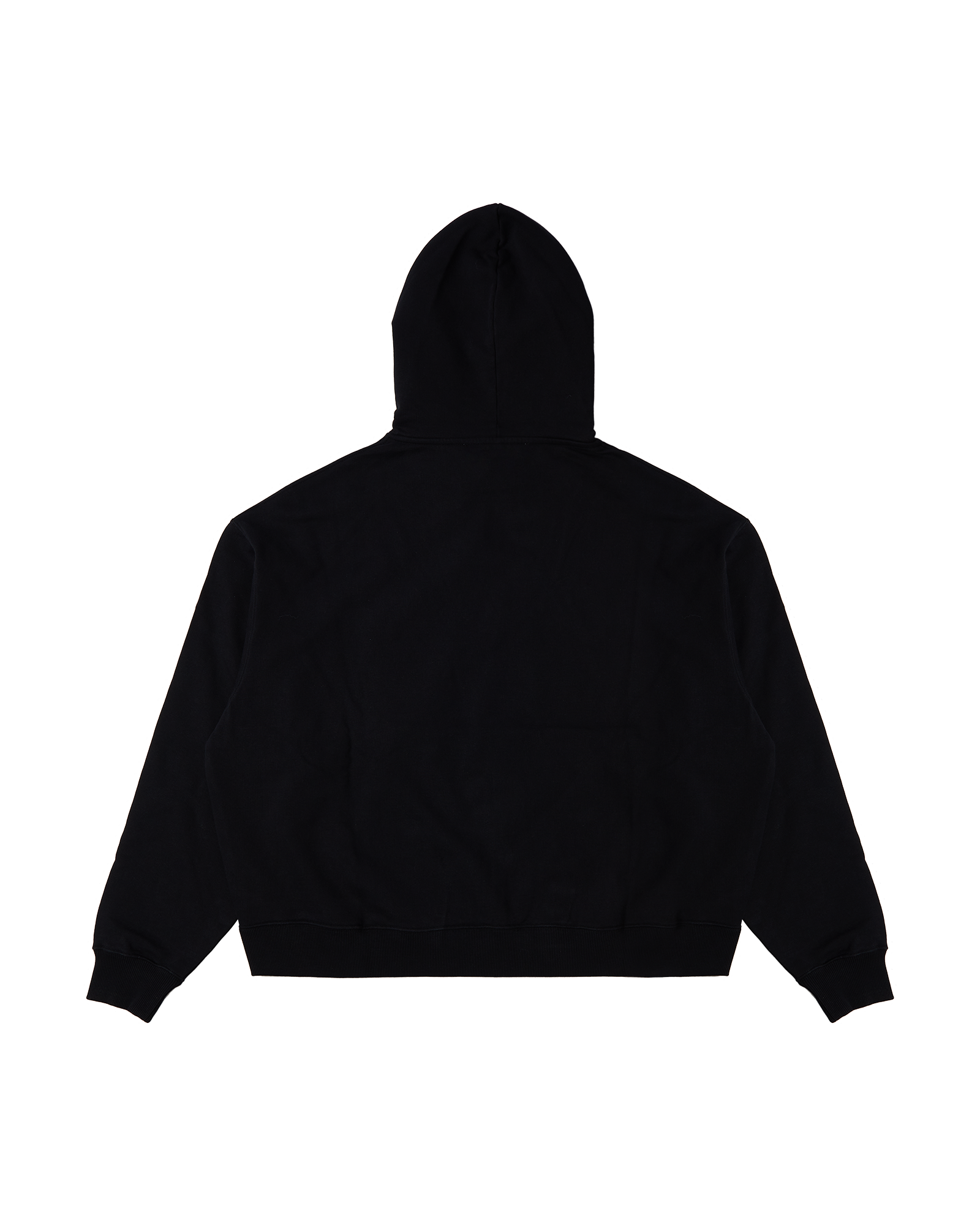 BLACK BOXY ZIP-UP HOODIE