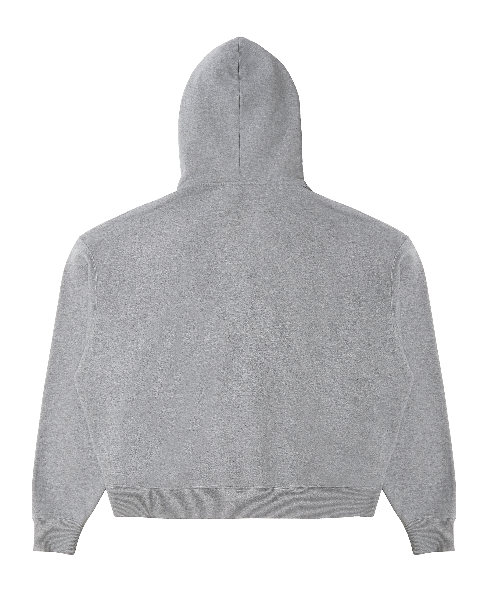 GREY BOXY ZIP-UP HOODIE