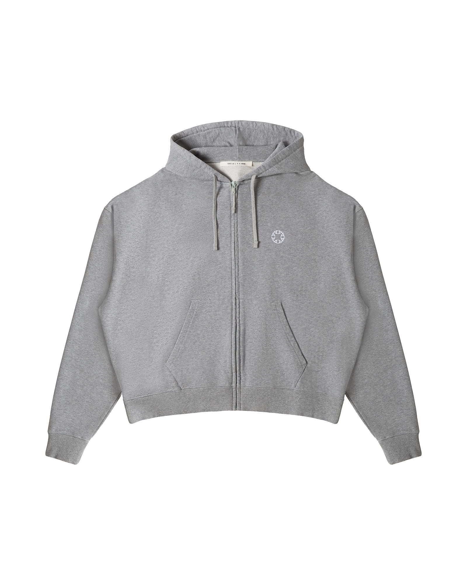 GREY BOXY ZIP-UP HOODIE