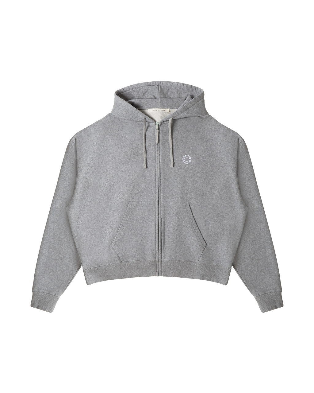 GREY BOXY ZIP-UP HOODIE