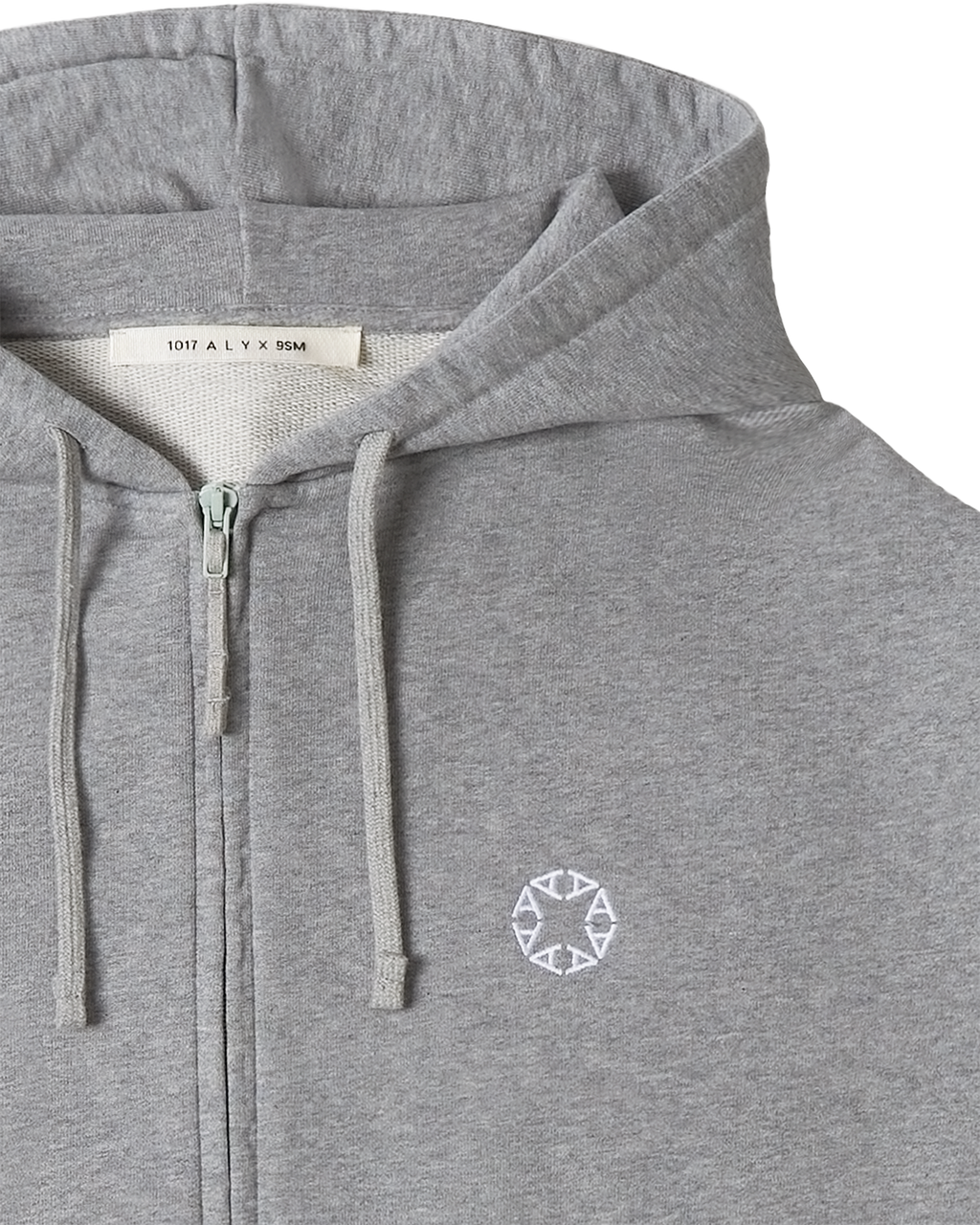 GREY BOXY ZIP-UP HOODIE