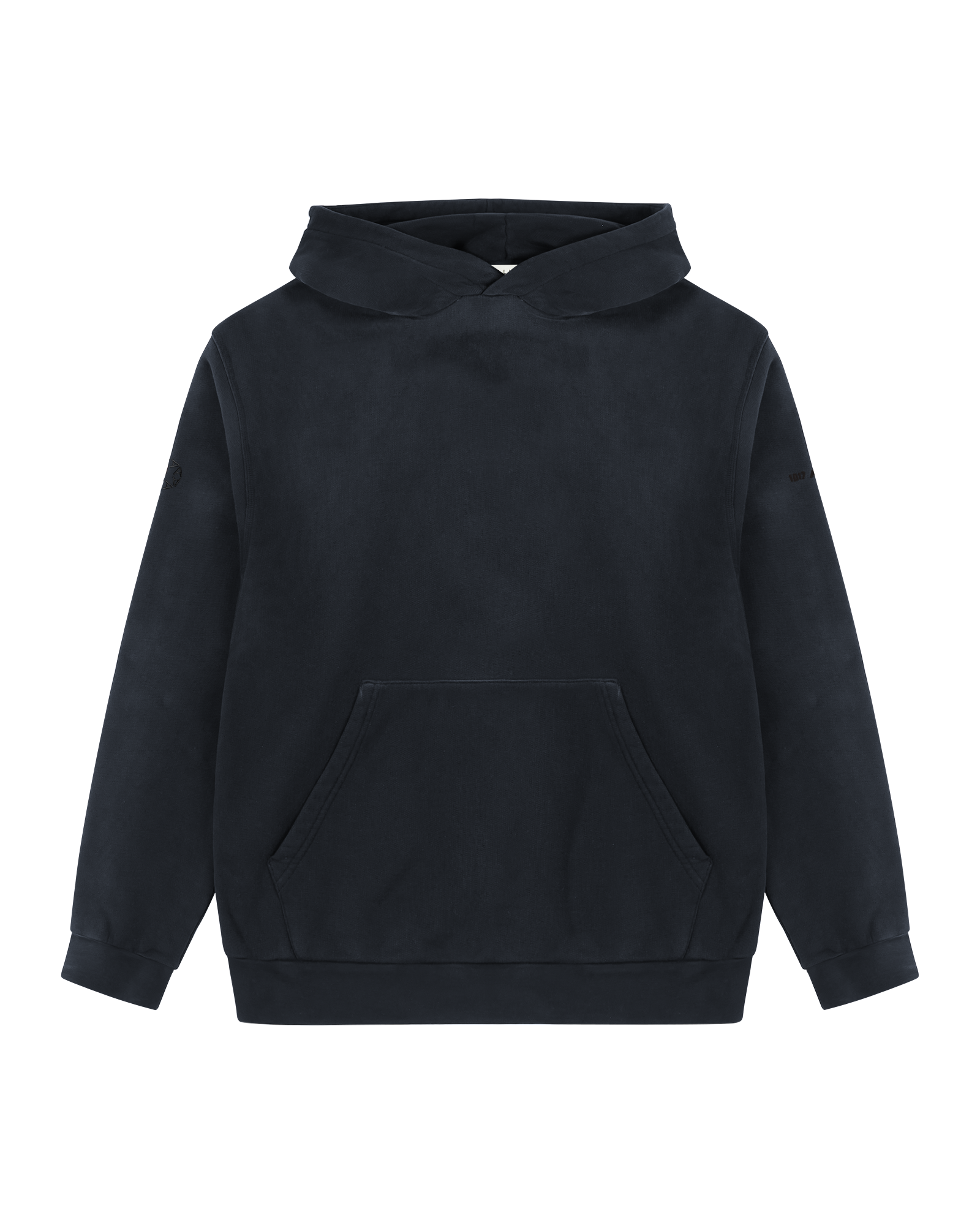 BLACK GARMENT DYE BOXY HOODIE