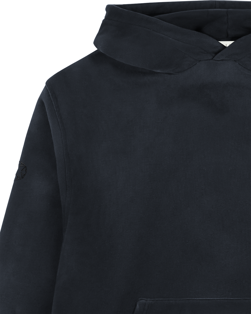 BLACK GARMENT DYE BOXY HOODIE