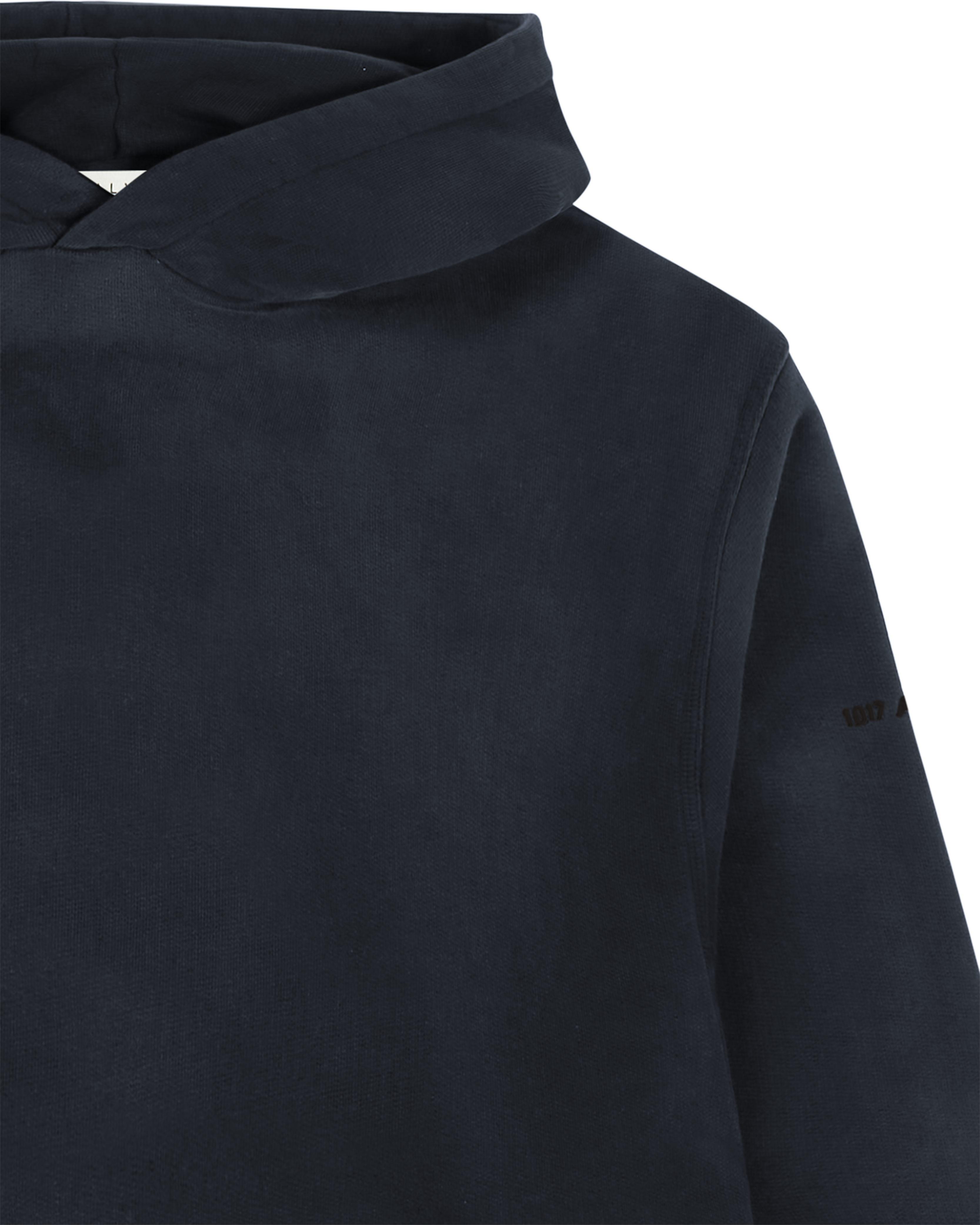 BLACK GARMENT DYE BOXY HOODIE