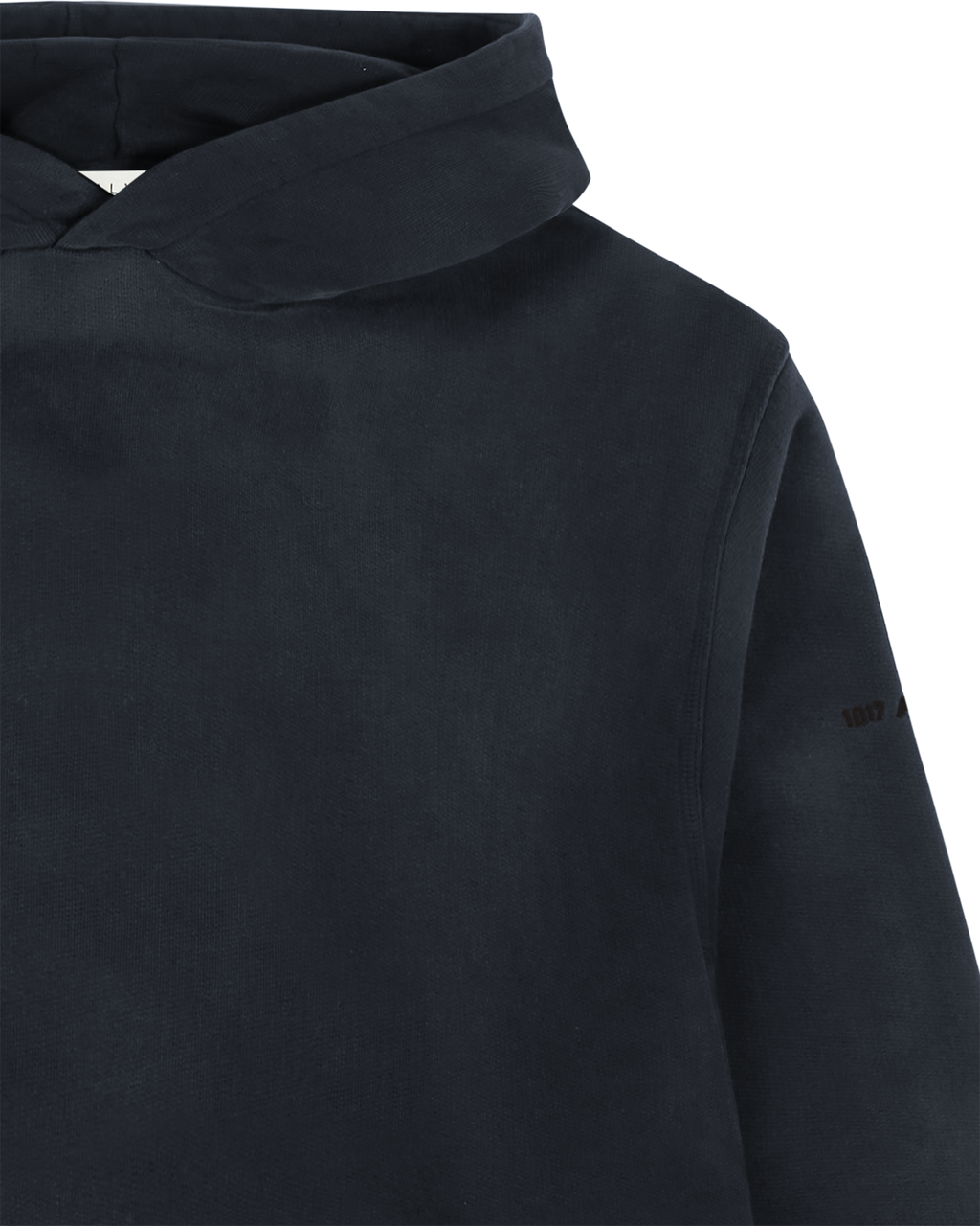 BLACK GARMENT DYE BOXY HOODIE