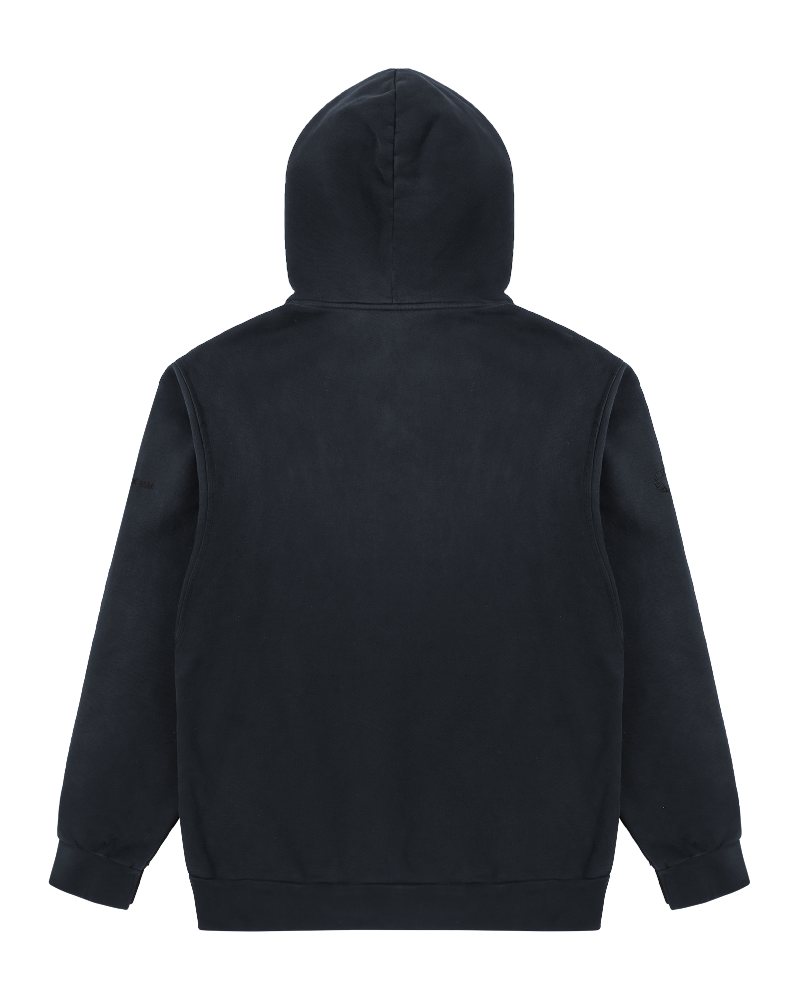 BLACK GARMENT DYE BOXY HOODIE