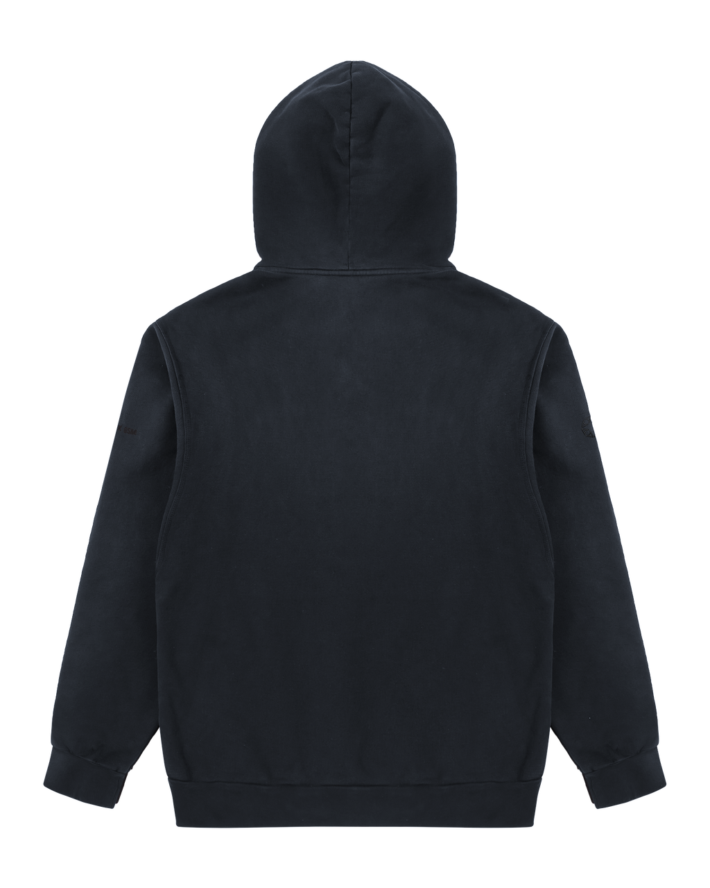 BLACK GARMENT DYE BOXY HOODIE