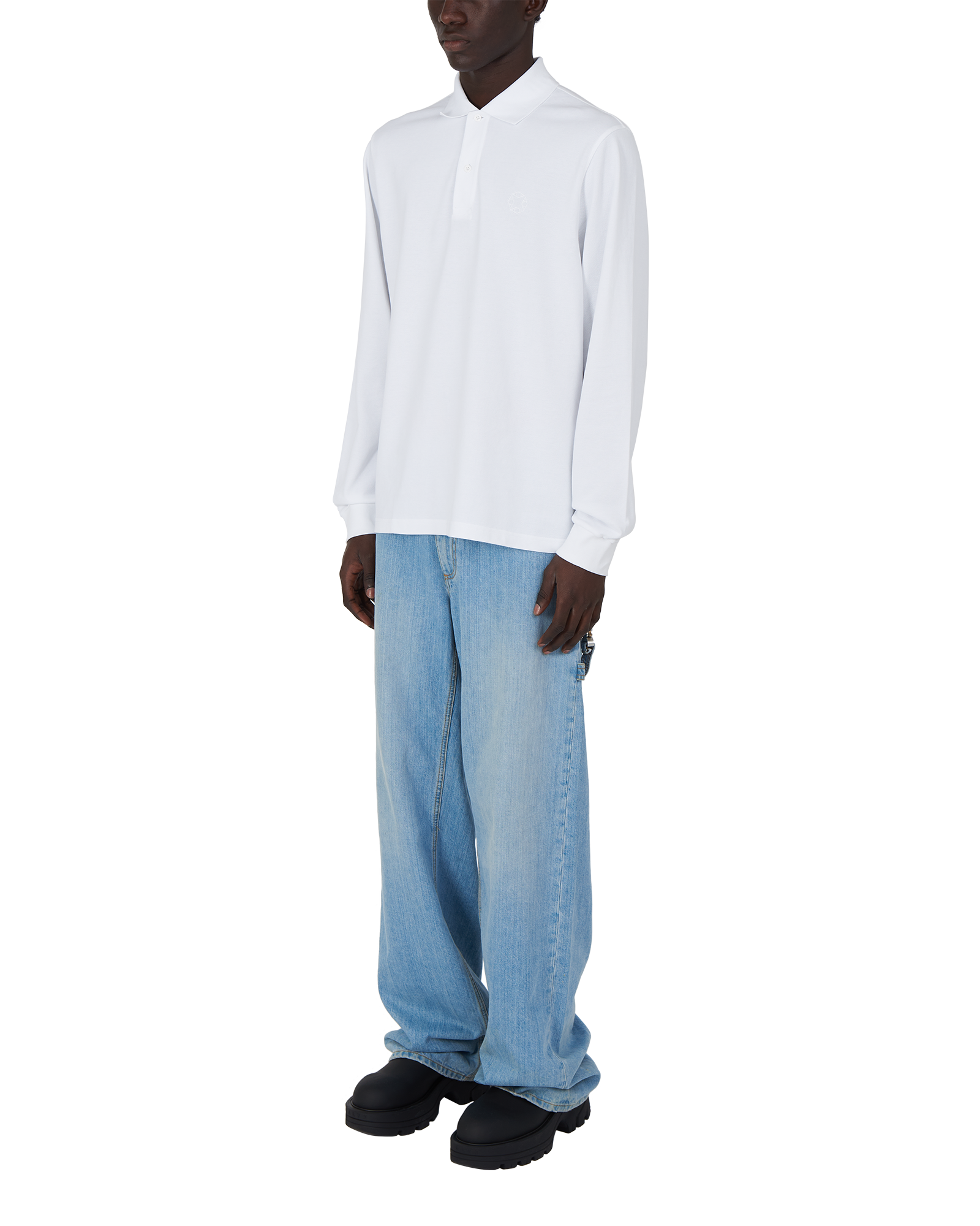 WHITE LONG SLEEVE POLO SHIRT