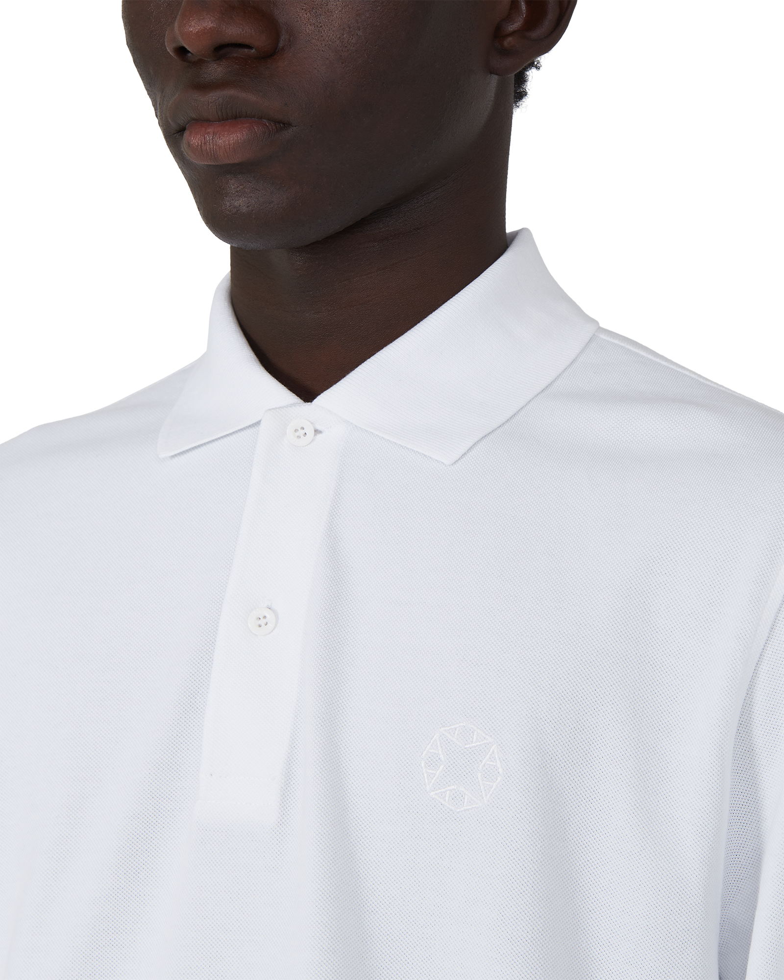 WHITE LONG SLEEVE POLO SHIRT