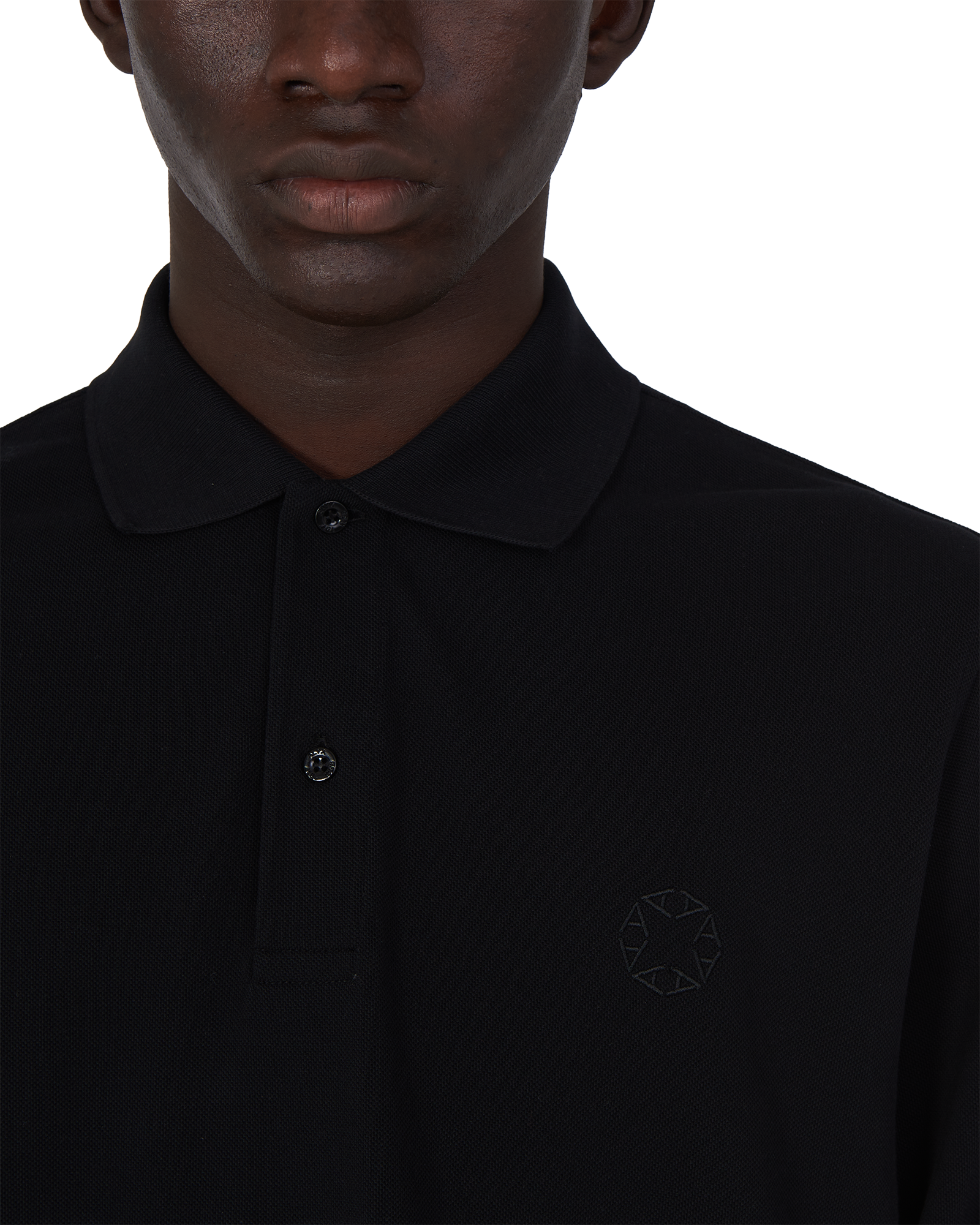 BLACK LONG-SLEEVE POLO SHIRT