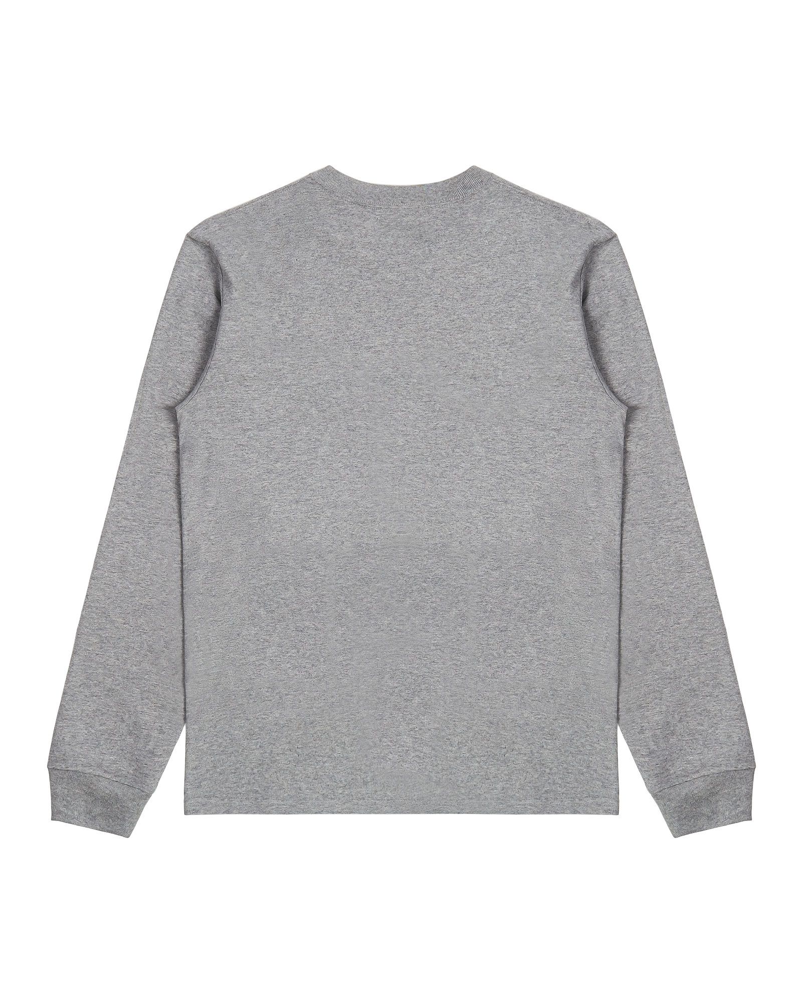 GREY EMBROIDERED LOGO LONG SLEEVE T-SHIRT