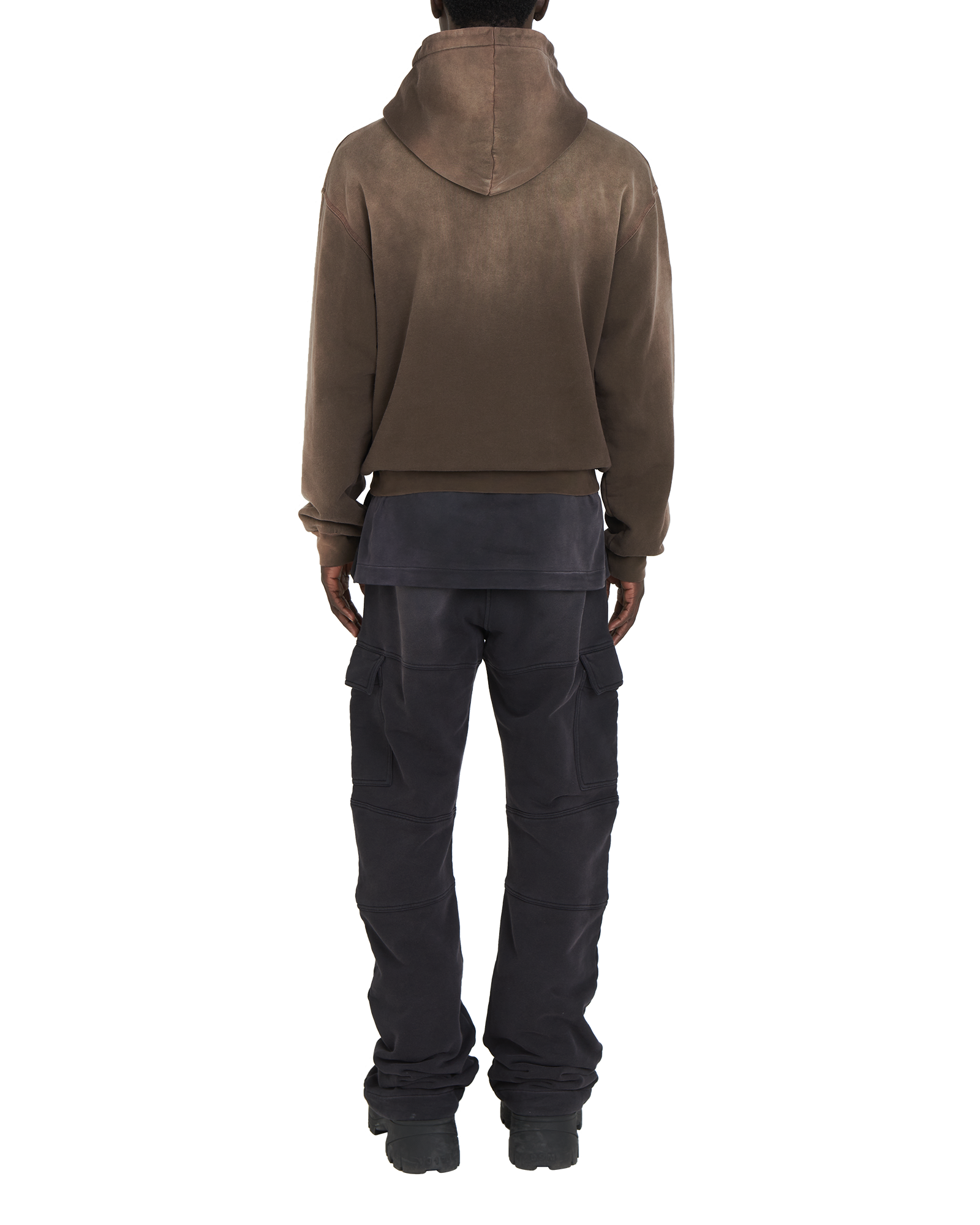 BROWN GARMENT DYE BOXY HOODIE