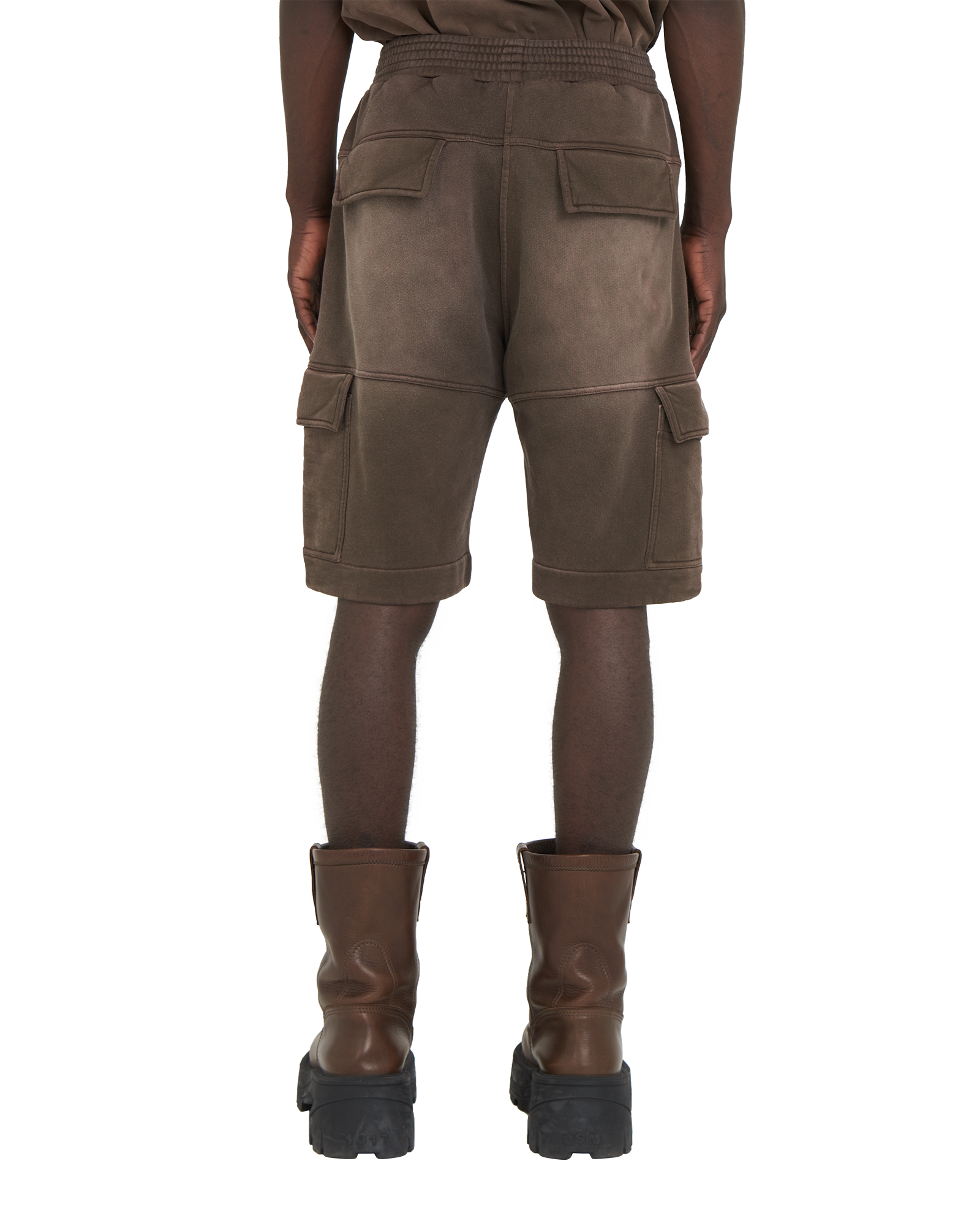 BROWN GARMENT DYE CARGO SHORTS