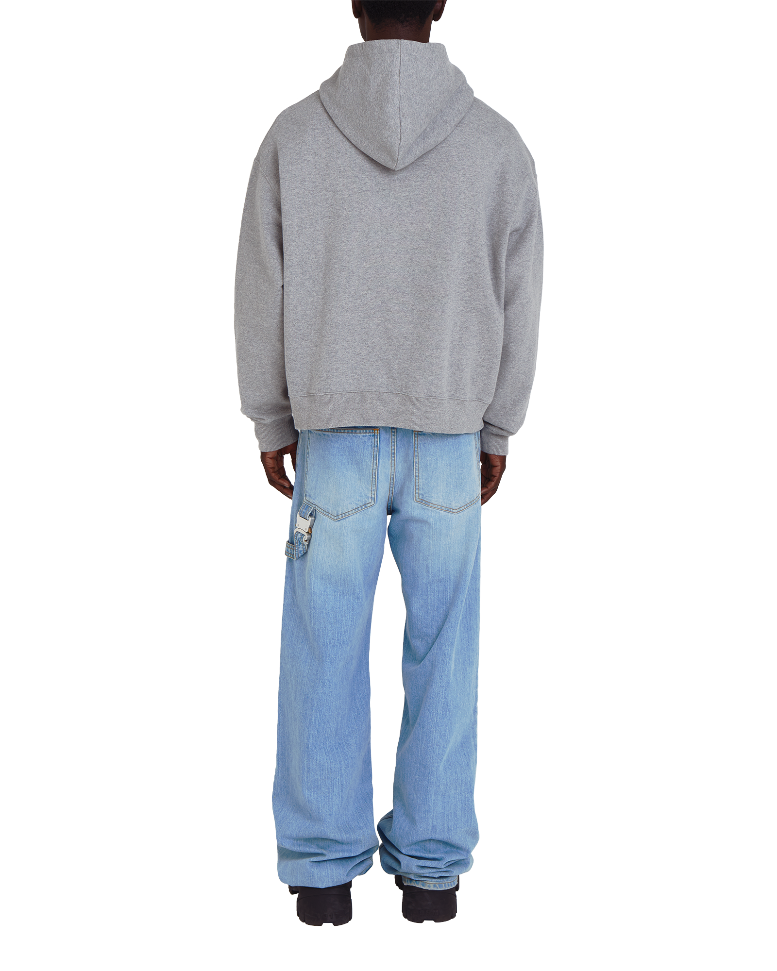 GREY BOXY PULLOVER HOODIE