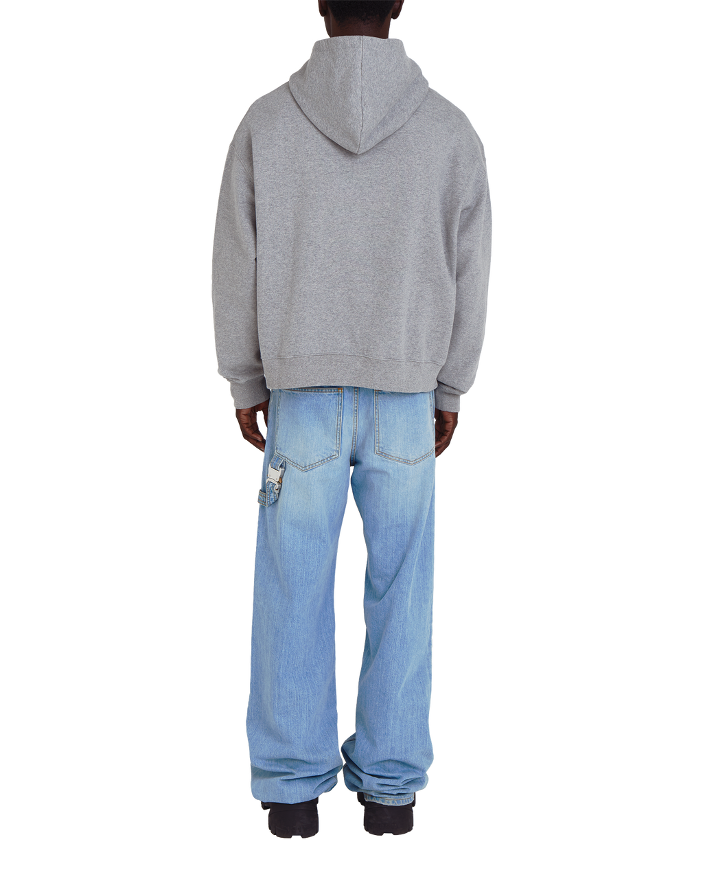 GREY BOXY PULLOVER HOODIE