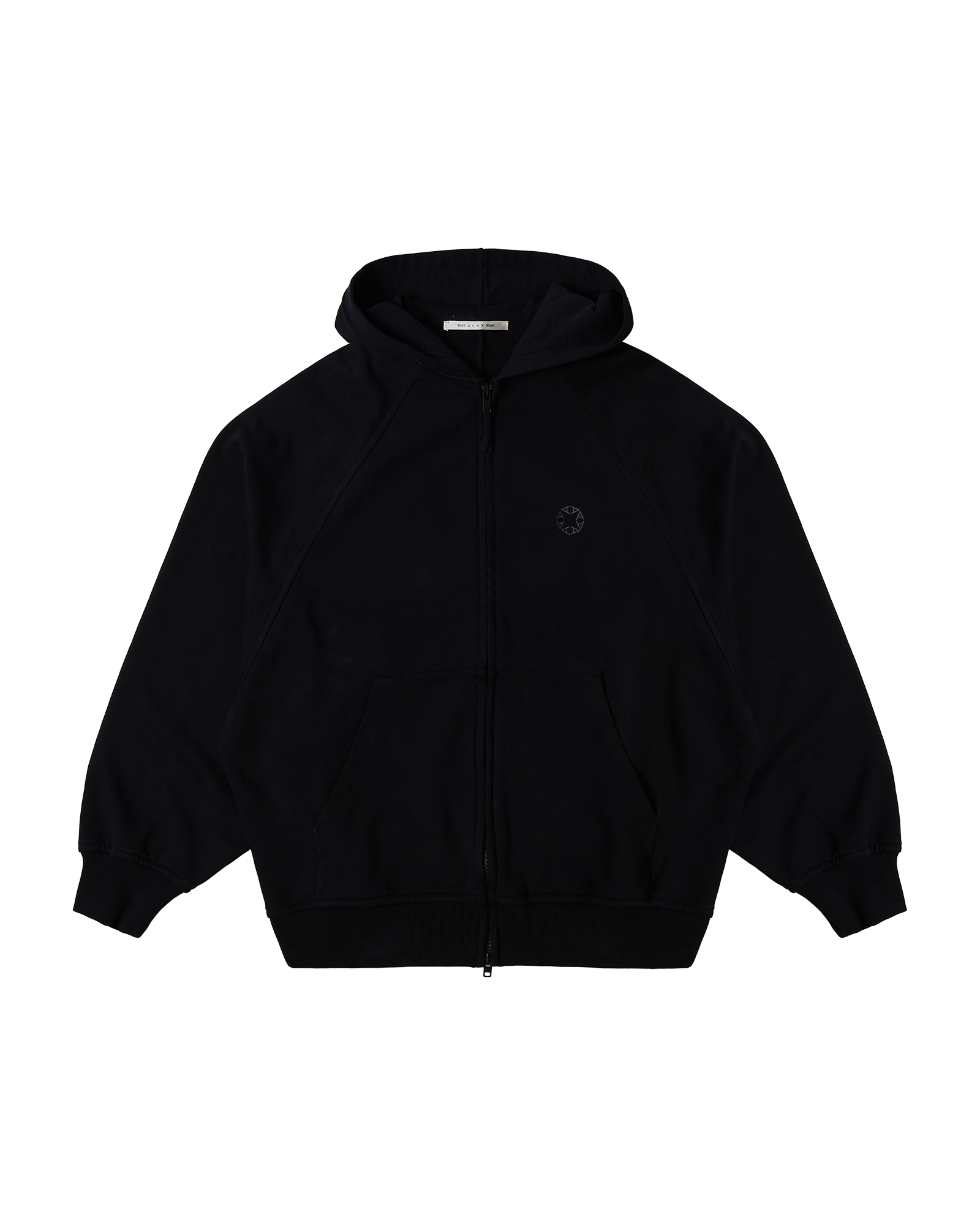 BLACK OVERSIZED ZIP-UP HOODIE