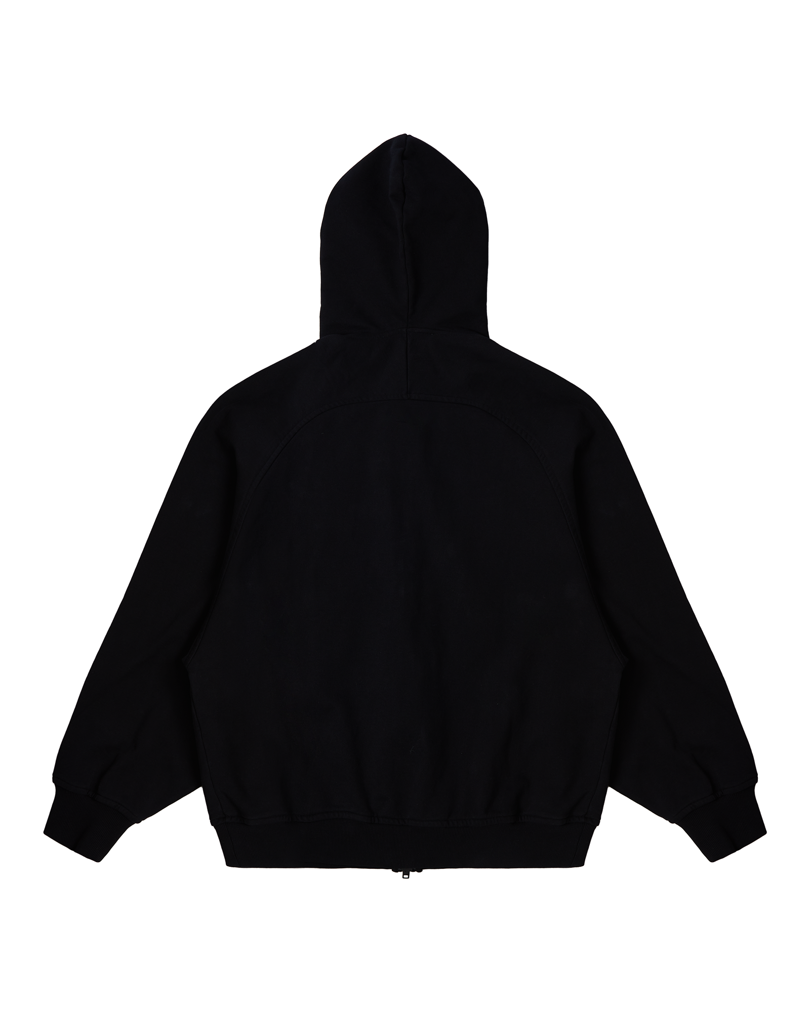 BLACK OVERSIZED ZIP-UP HOODIE