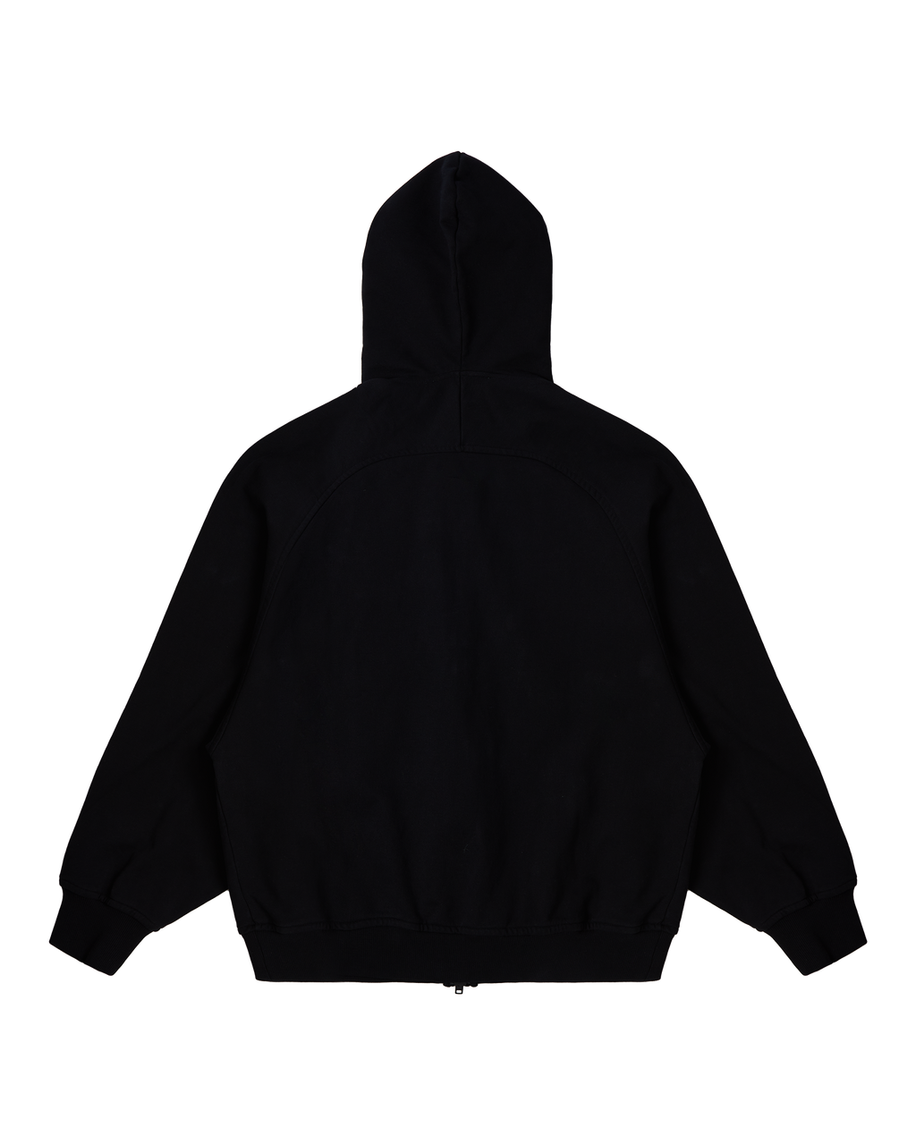 BLACK OVERSIZED ZIP-UP HOODIE