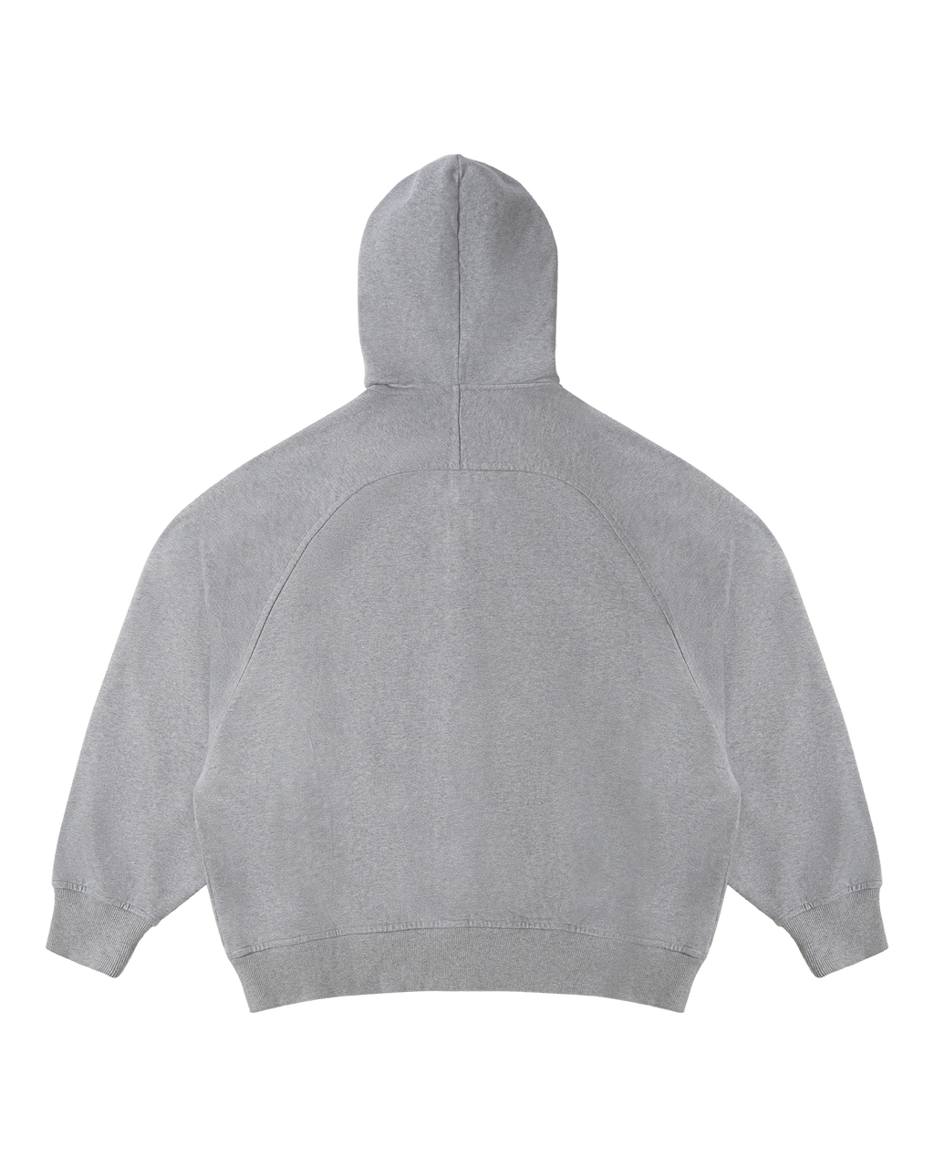 GREY OVERSIZED ZIP-UP HOODIE