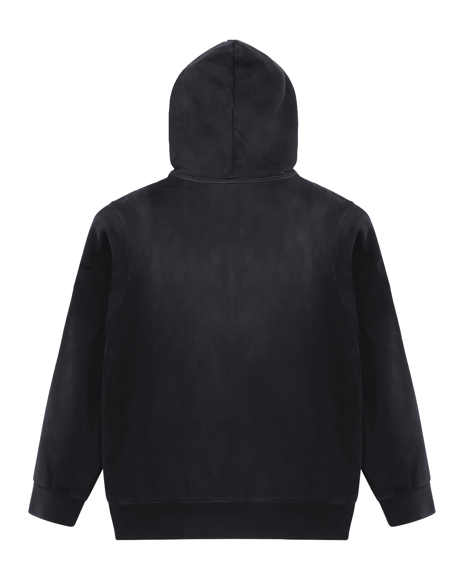 BLACK GARMENT DYE REVERSIBLE ZIP-UP HOODIE