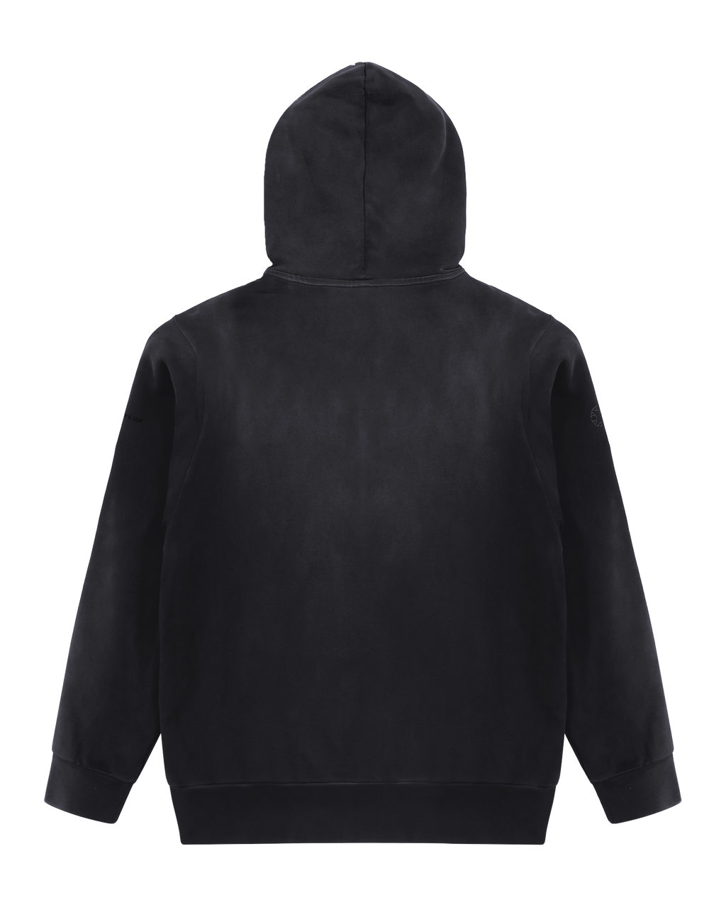 BLACK GARMENT DYE REVERSIBLE ZIP-UP HOODIE