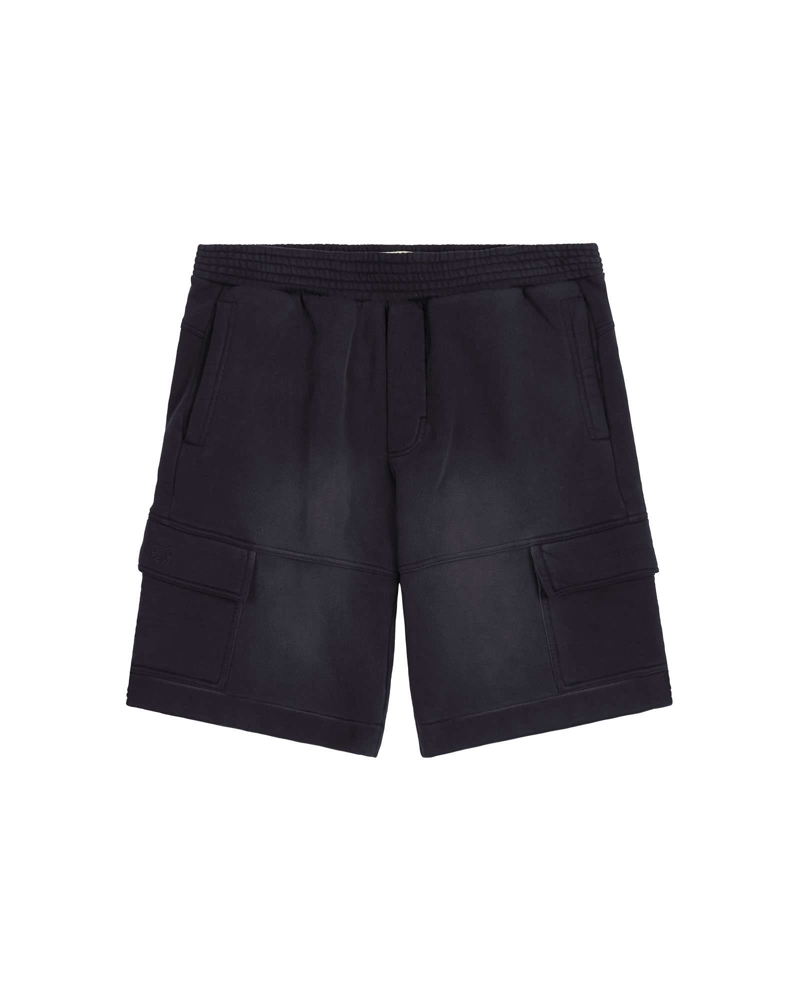 BLACK GARMENT DYE CARGO SHORTS