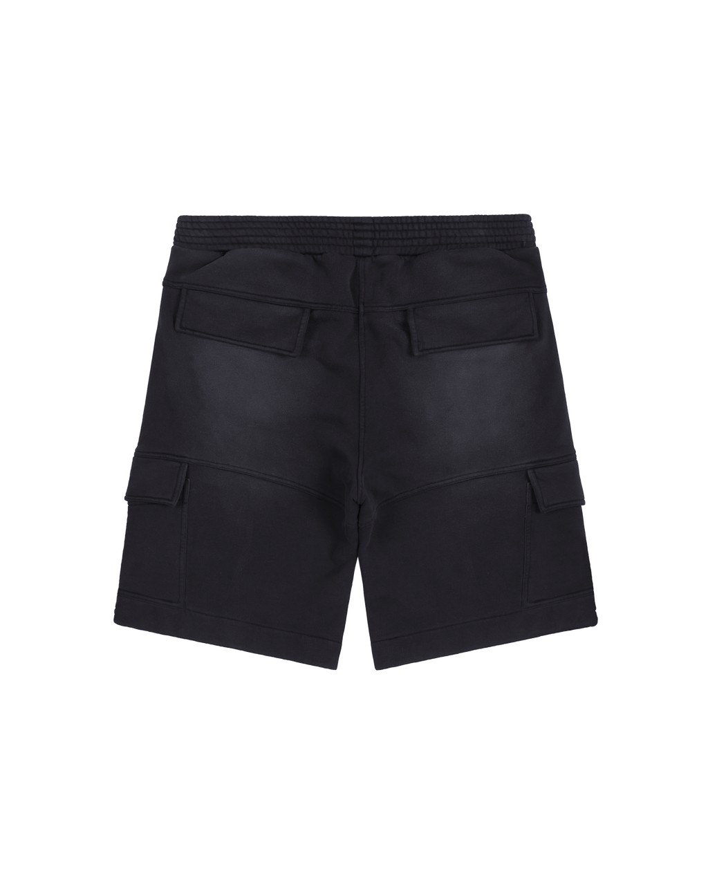 BLACK GARMENT DYE CARGO SHORTS