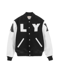 Louis Vuitton Black Wool Contrast Sleeve Varsity Jacket M Louis