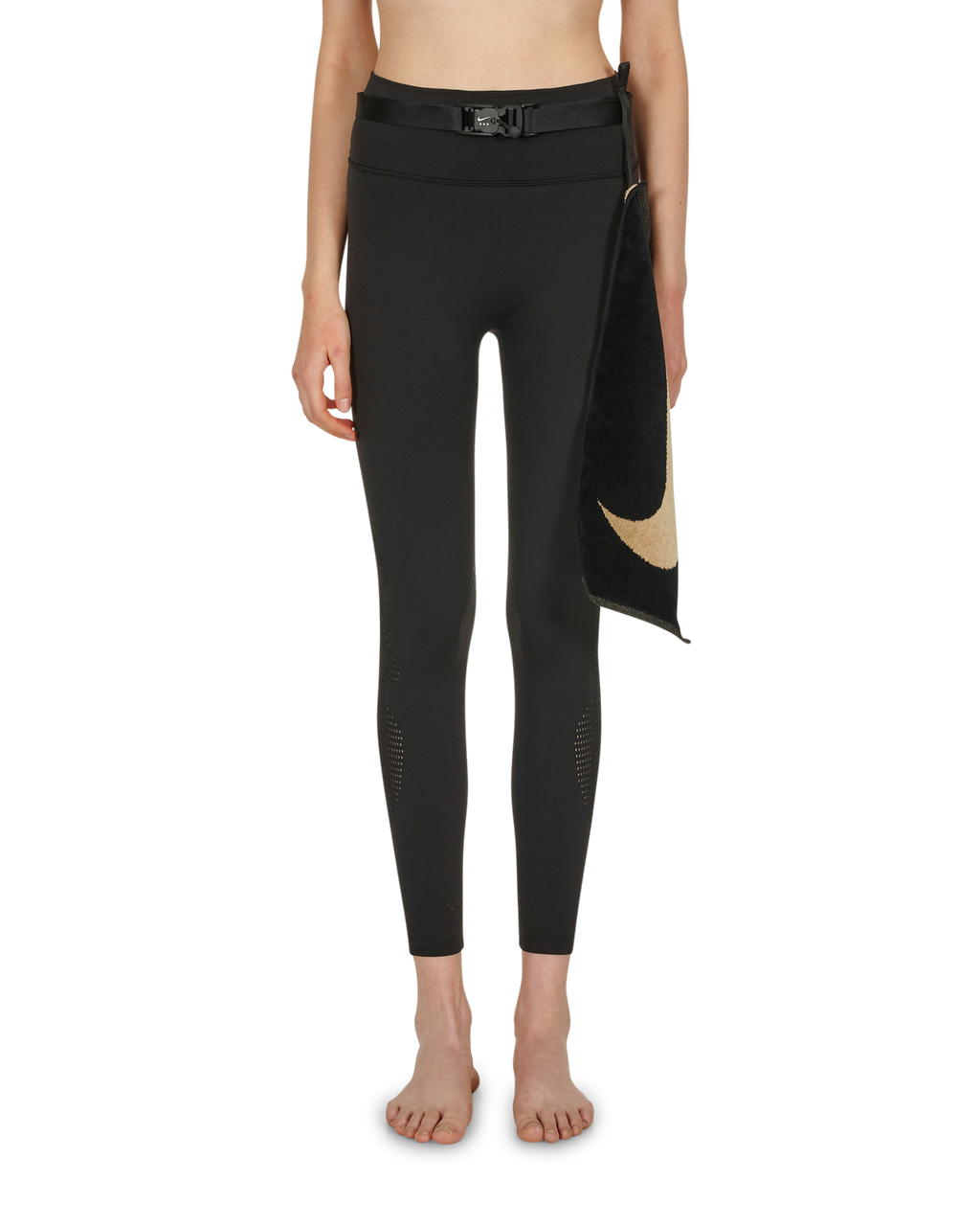 Nike Training High Waist Color Block Leggings In Black And Gold | ASOS